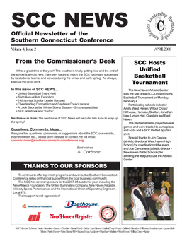 SCC NEWS Official Newsletter of the Southern Connecticut Conference Volume 4, Issue 2 APRIL 2008