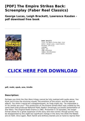 PDF the Empire Strikes Back: Screenplay (Faber Reel Classics
