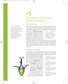 Principles and Practices of Seed Selection