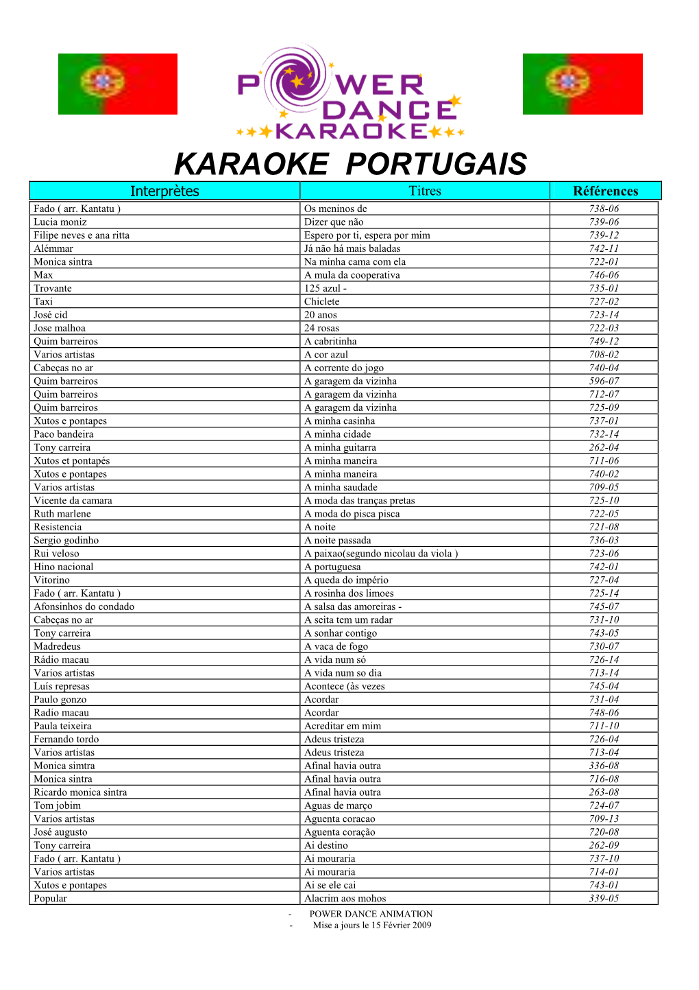 07 Karaoké Portugais 2009