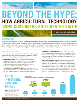 Beyond the Hype: How Agricultural Technology Wins Customers and Creates Value