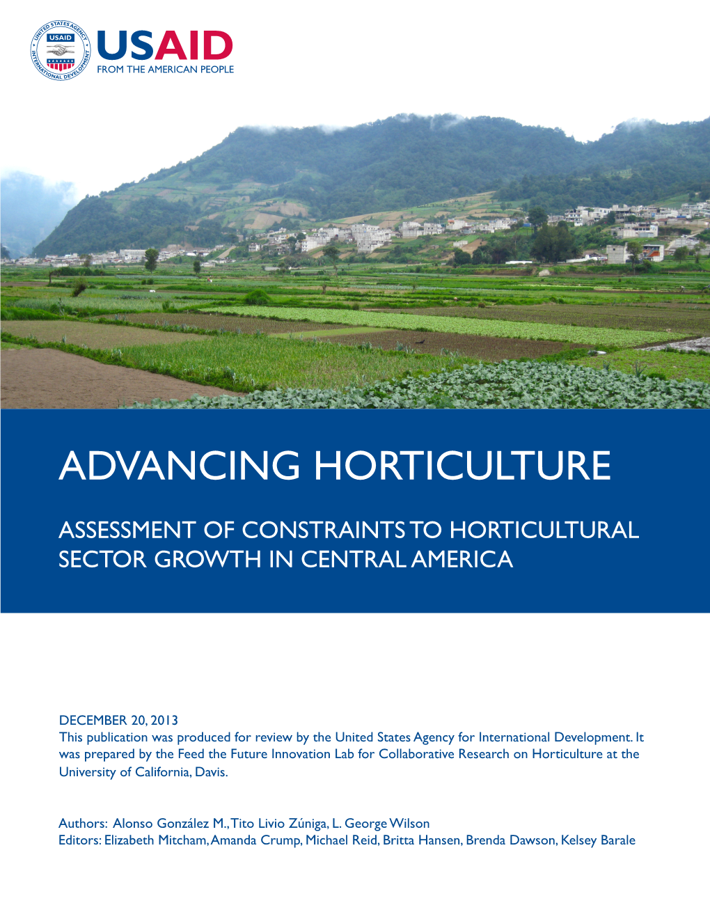 Assessment of Constraints to Horticultural Sector Growth in Central America