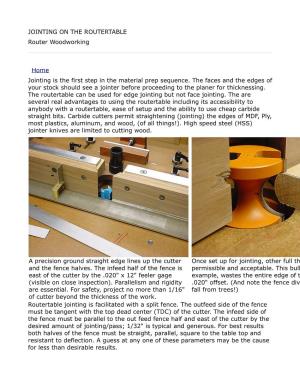 JOINTING on the ROUTERTABLE Router Woodworking Home