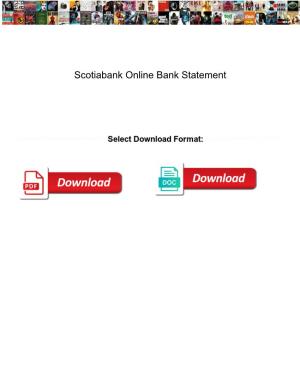 Scotiabank Online Bank Statement