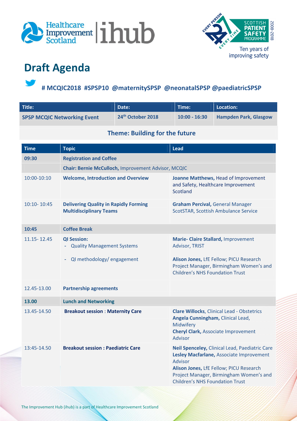 Draft Agenda