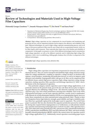 Review of Technologies and Materials Used in High-Voltage Film Capacitors