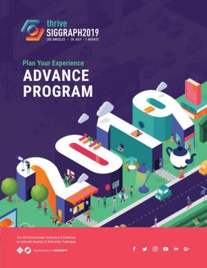 SIGGRAPH 2019 Advance Program