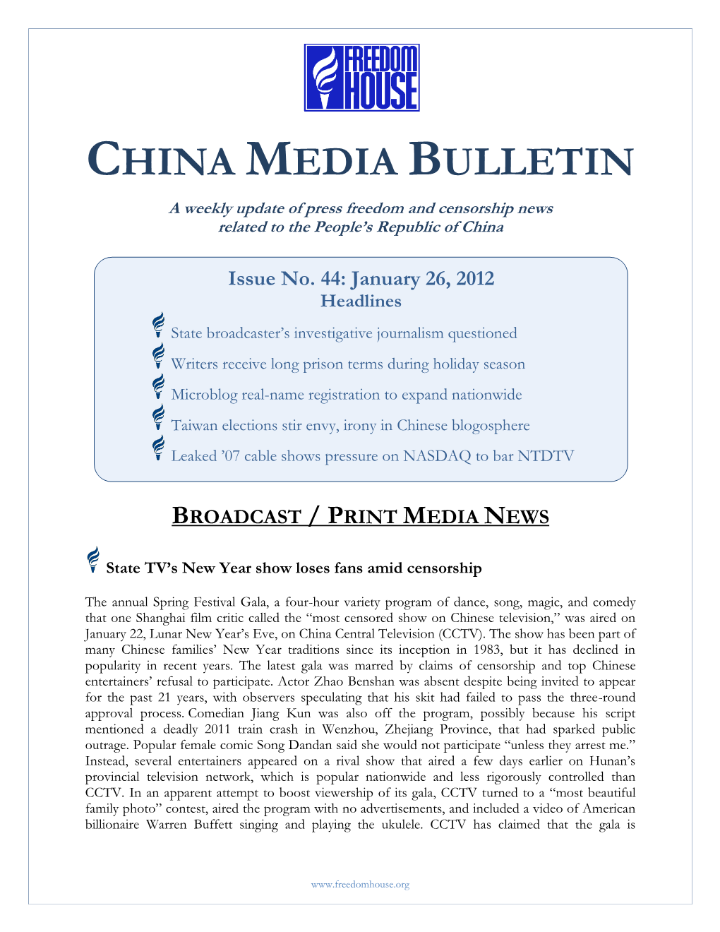 China Media Bulletin