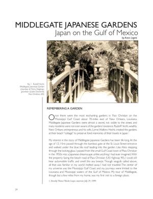 MIDDLEGATE JAPANESE GARDENS Japan on the Gulf of Mexico by Anne Legett