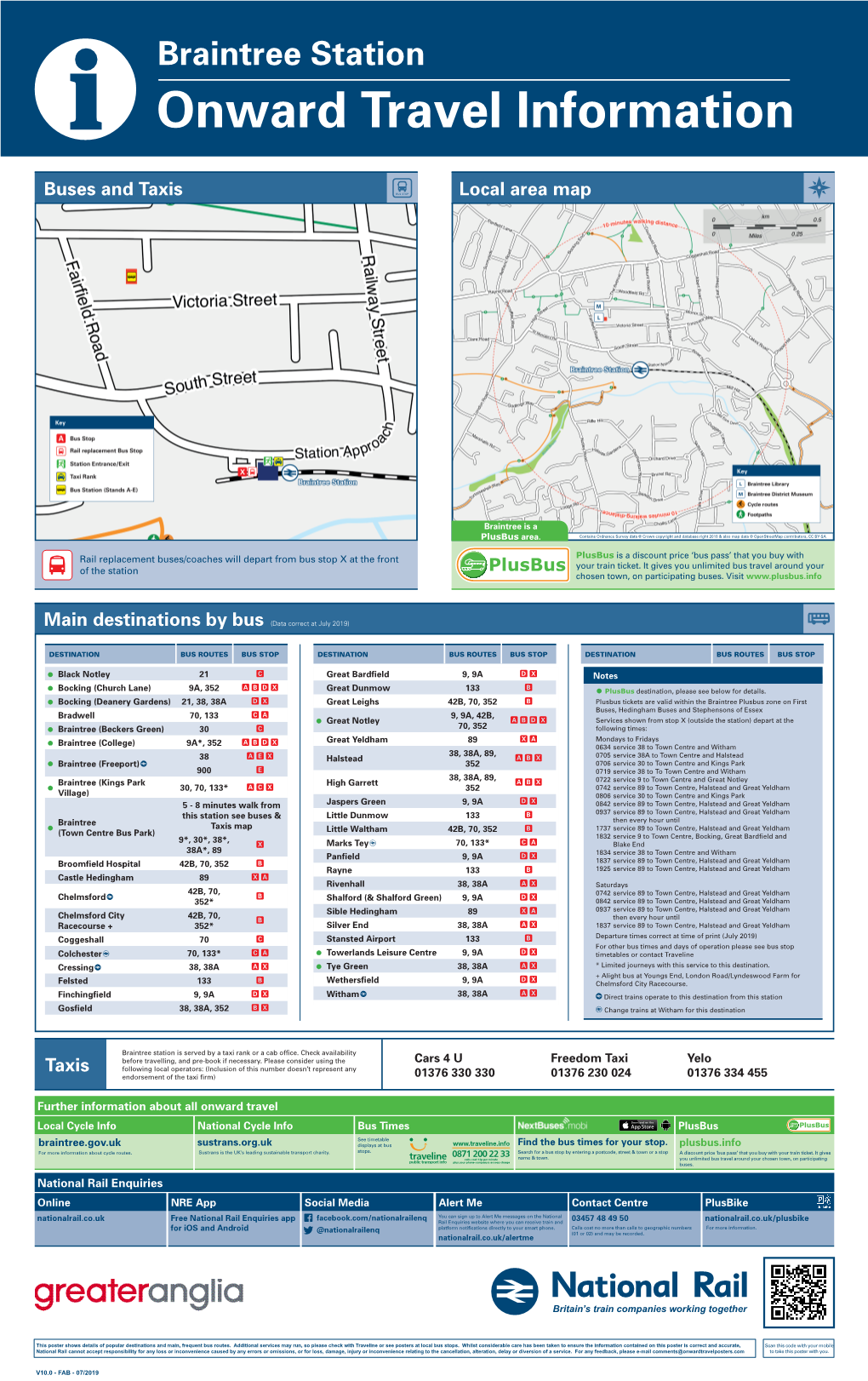 Braintree Station I Onward Travel Information Buses and Taxis Local Area Map