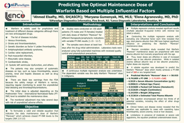 Predicting the Optimal Maintenance Dose of Warfarin Based on Multiple