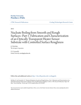 Nucleate Boiling from Smooth and Rough Surfaces