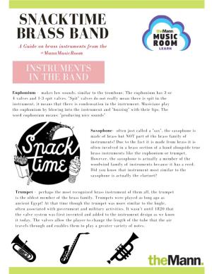 Snacktime Brass Band Guide