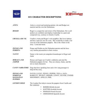 101 Character Descriptions