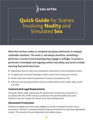 Quick Guide for Scenes Involving Nudity and Simulatedsex