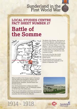 Oce20801 WW1 Battle of the Somme Fact Sheet A4.Qxp