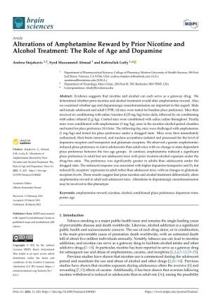 Alterations of Amphetamine Reward by Prior Nicotine and Alcohol Treatment: the Role of Age and Dopamine