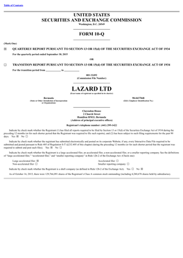 LAZARD LTD (Exact Name of Registrant As Specified in Its Charter)
