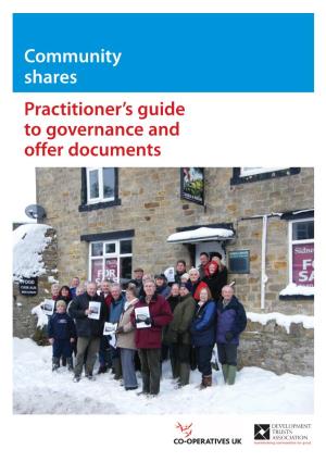 Practitioner's Guide to Governance and Offer Documents Community Shares