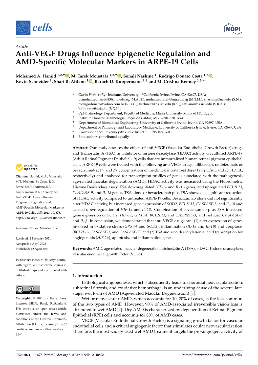 Anti-VEGF Drugs Influence Epigenetic Regulation and AMD-Specific