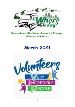 March 2021 Newsletter