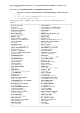 Ryerson Index Inc. Has a Number of Volunteers Who Will Look up the Actual Notice in the Newspaper and Email a Copy to the Requester Via This Form