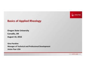 Basics of Applied Rheology