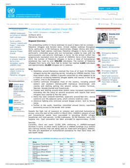 Syria Crisis Situation Update (Issue 38)-UNRWA