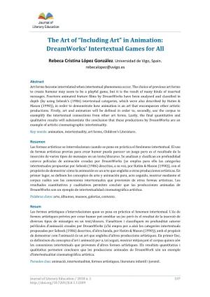 The Art of “Including Art” in Animation: Dreamworks' Intertextual Games For
