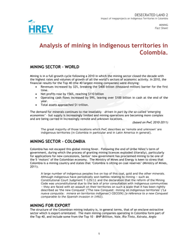 Analysis of Mining in Indigenous Territories in Colombia