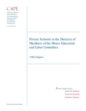 Private Schools in the Districts of Members of the House Education and Labor Committee