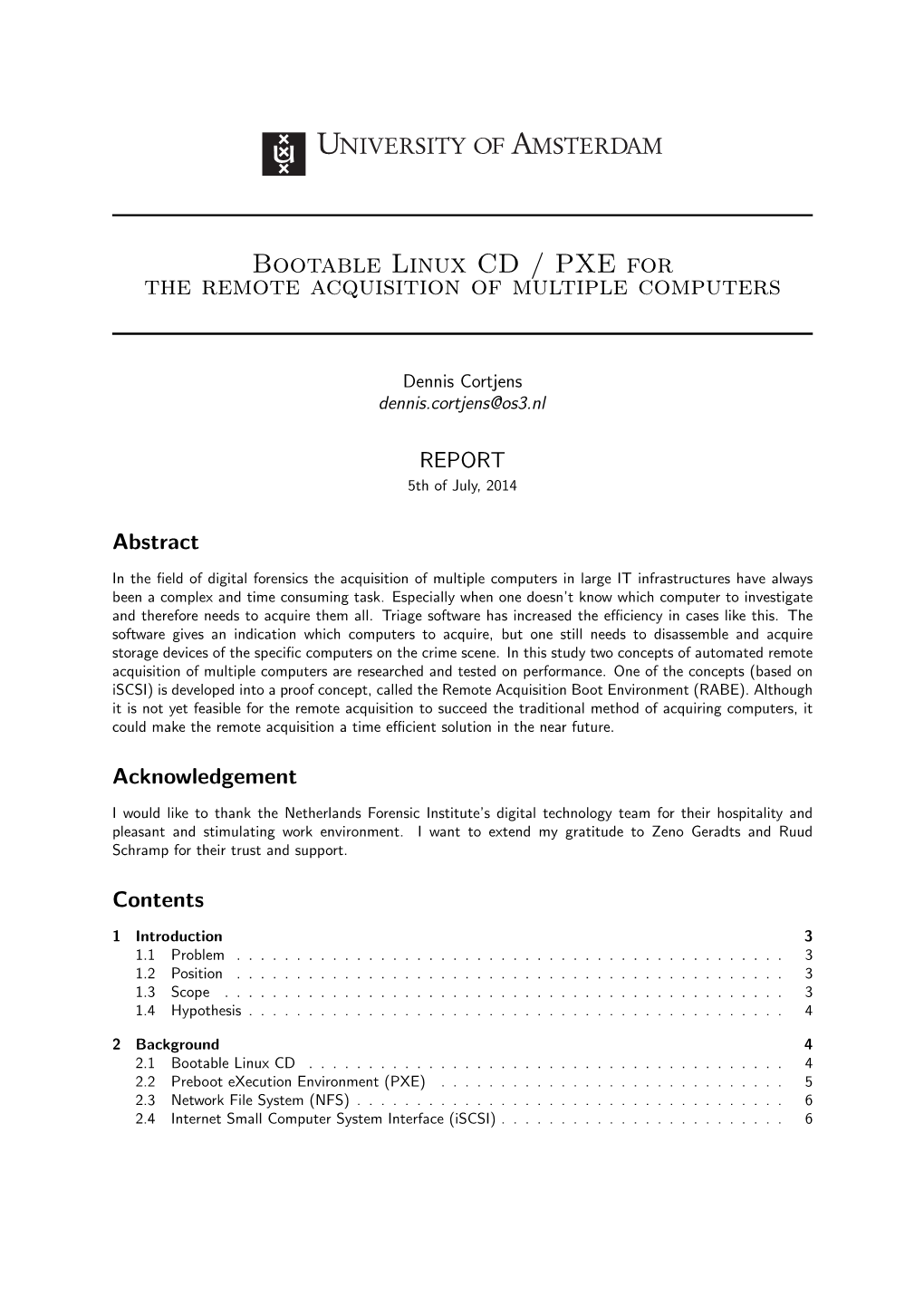 Bootable Linux CD / PXE for the Remote Acquisition of Multiple Computers