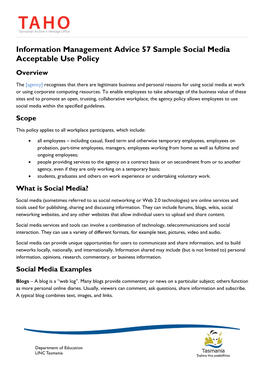 Sample Social Media Acceptable Use Policy Overview
