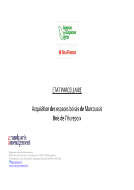ETAT PARCELLAIRE Acquisition Des Espaces Boisés De Marcoussis Bois