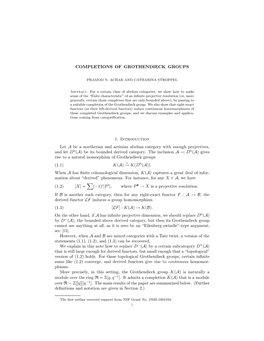 Completions of Grothendieck Groups 11