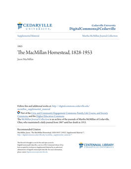 The Macmillan Homestead, 1828-1953