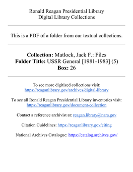 Matlock, Jack F.: Files Folder Title: USSR General [1981-1983] (5) Box: 26
