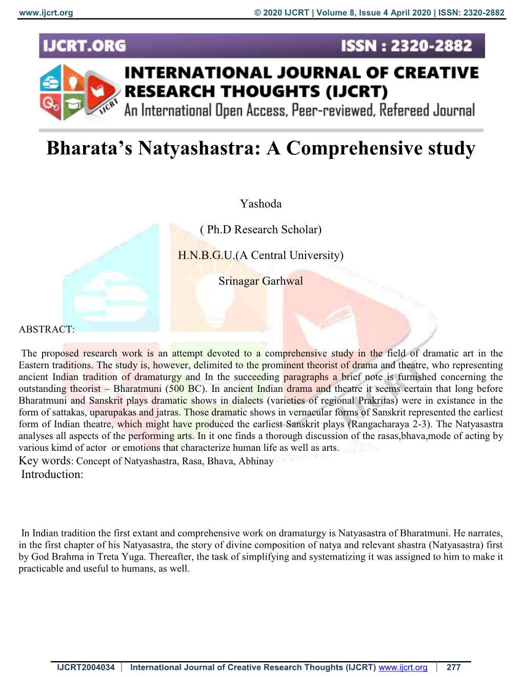 Bharata's Natyashastra: a Comprehensive Study
