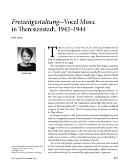 Freizeitgestaltung—Vocal Music in Theresienstadt, 1942–1944