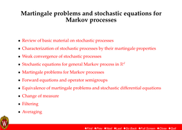 Martingale Problems and Stochastic Equations for Markov Processes
