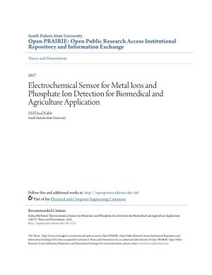 Electrochemical Sensor for Metal Ions and Phosphate Ion Detection for Biomedical and Agriculture Application Md Faisal Kabir South Dakota State University