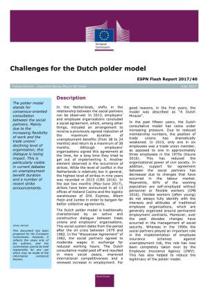 Challenges for the Dutch Polder Model