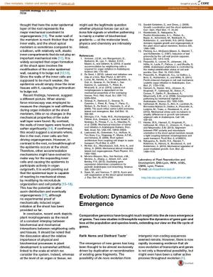 Evolution: Dynamics of De Novo Gene Emergence