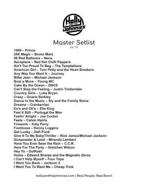 Master Setlist (Pg