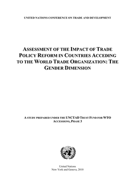 Assessment of the Impact of Trade Policy Reform in Countries Acceding