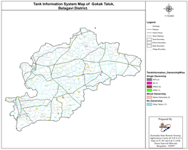 Tank Information System Map of Gokak Taluk, Belagavi District. Μ 1:118,900