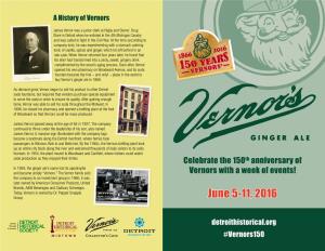 150Th Vernors Anniversary Brochure