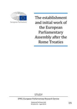 The Establishment and Initial Work of the European Parliamentary Assembly After the Rome Treaties