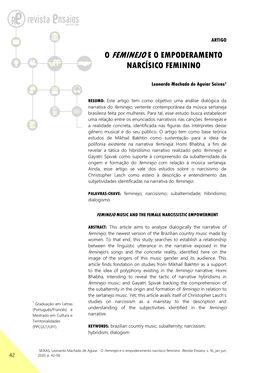 O Feminejo E O Empoderamento Narcísico Feminino