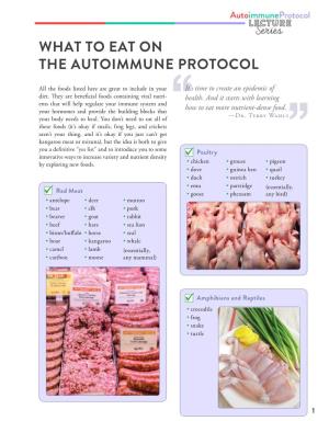 What to Eat on the Autoimmune Protocol